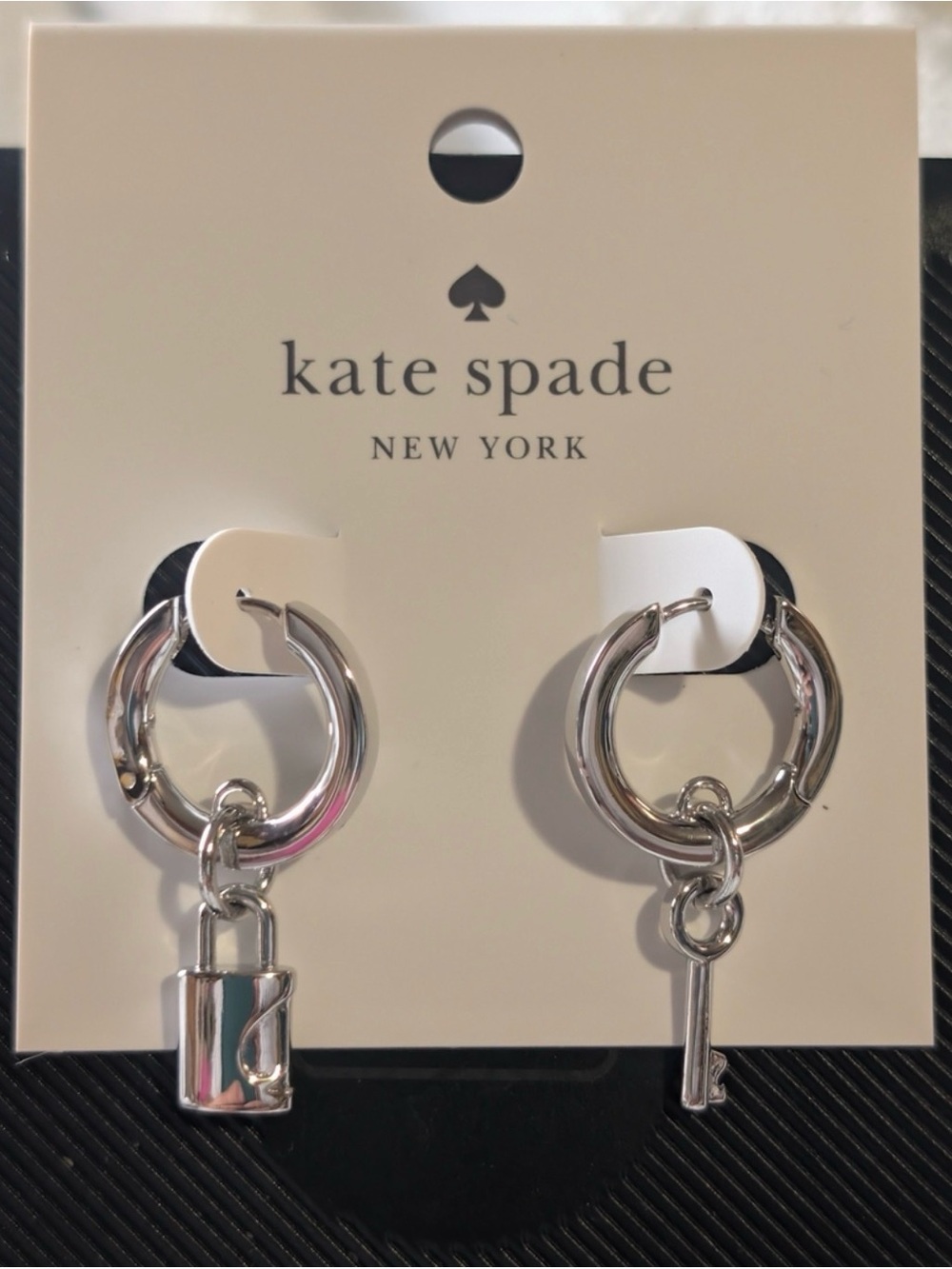 Kate Spade Silver Key and Lock Earrings